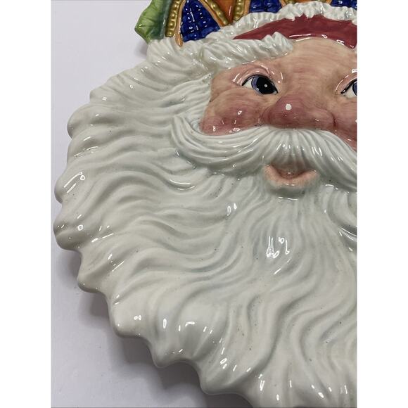 Fitz & Floyd Classics Christmas Santa Claus Ceramic Cookie Candy Snack Plate - Picture 7 of 11